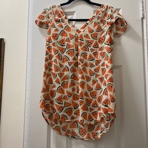 Anthropologie Watermelon Top